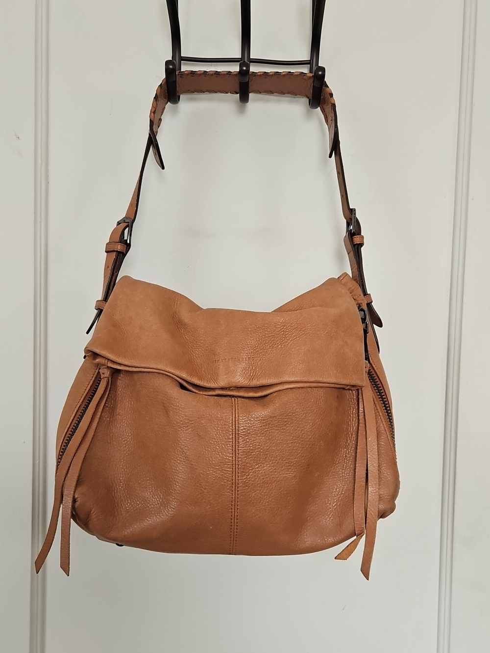 Aimee Kestenberg Bali Leather Hobo Shoulder Bag in Tan